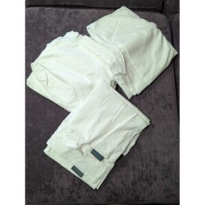 LOVESAC Bedding 1 Fitted Sheet 1 Flat Sheet 2 Pillowcases White Cotton NEW